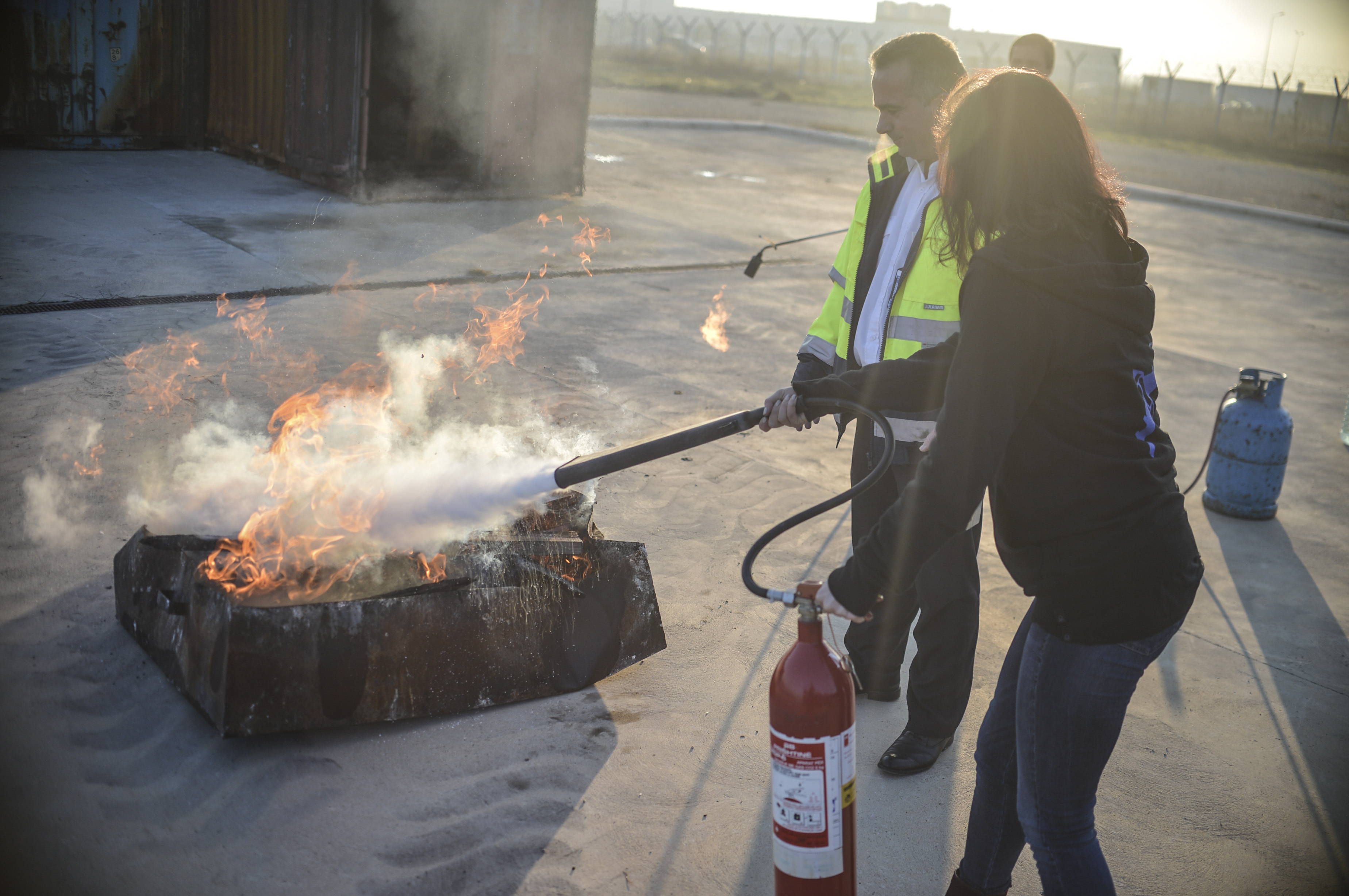 Safety first Fire extinguishing training Limak Airport Services