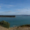 A panoramic view of Matakana Island from the Bowentown lookout