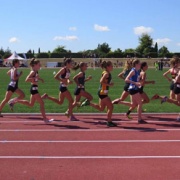Rebecca Baker during her 1500 mtr race at the NZSS Athletic Champs.