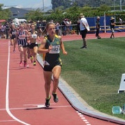 REBECCA BAKER running in the Jnr Girls 1500 mtr, NZSS Athletic Champs in Hastings WINNING GOLD.. #1 IN NZ, 1 & 2 Dec 2017.