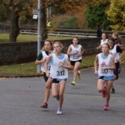 Rebecca Baker (left) winner of Y9 girls Wanganui Regional SS Cross Country held in Waiouru 2015.