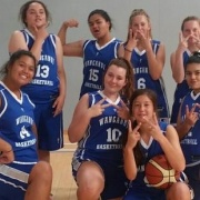 Whanganui U17 girls winning at Paraparaumu. 5 are students from WHS: front row L>R; Montel Vaiao Aki, Rachel Cranch, Maarie Mareikura-Ellery & Maia Ramis & back row, 3rd from left, Dharma Jurgens - March 2016.