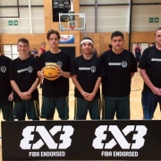 Boys 3x3 Basketball team at ASB Arena,Tauranga for the SS 3x3 National Slam, 30 March - 1 April 2017.