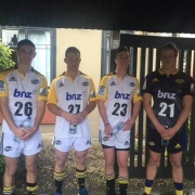 Dylan Bowater, Griffin Culver and Adam Bolt (Cullinane) from our WHS 1st XV who are this week at the U18 Hurricanes Rugby Camp along with Harry Unsworth from Collegiate, July 2016.