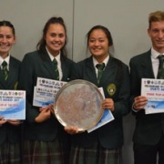 SENIOR TEAM OF THE YEAR, WSS Sports Awards 1/11/17 - WHS MIXED TOUCH TEAM; players present on the night; (left to right) Mahinarangi Millar-Potaka, Te Miringa Parkes, De-Ann Tyrell & Jordan Cohen.