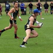 Sam Malcolm (with ball) & Blair Osborne playing Alfriston College; Touch Nationals 2013.