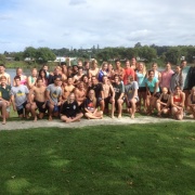 PE classes competing in the Triathlon at the Multi Sport Club, 2015.