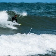 WHS students surfing at Castlecliff Beach, 2017.