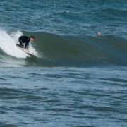 WHS students surfing at Castlecliff Beach, 2017.