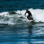 WHS students surfing at Castlecliff Beach, 2017.