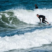 WHS students surfing at Castlecliff Beach, 2017.