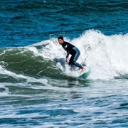 WHS students surfing at Castlecliff Beach, 2017.