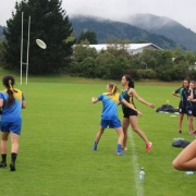 Girls playing at NZSS Ultimate Champs 27 & 28 March 2017.