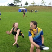 Girls playing at NZSS Ultimate Champs 27 & 28 March 2017.