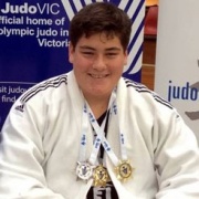 WATSON taking SILVER in Cadets plus 81kg grade at AK Open Judo International, Chron 4/8/17.