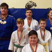12 medal haul for the 6 Wanganui Judokas who attended Waikato/ Bay of Plenty Champs in Rotorua. Back row, left, KEIGHTLEY WATSON, KASEY WATSON (recently left WHS), BRIERLEY WATSON, Chron 9/6/17.
