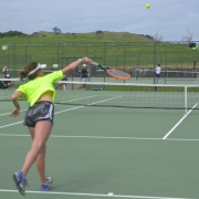 PARIS BUTTERS continued her family's fine legacy at 2016 Dunlop Slazenger Wanganui Open WINNING women's open singles & doubles titles for the first time, Sept 2016.