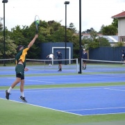 WHS students playing at the Wanganui Tennis Club.