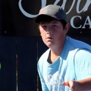 SAM RUSSELL of WHS took out Secondary School Boys' title at the Wanganui Tennis Club's Jnr Champs, March 2015.