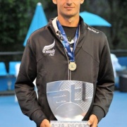 KYLE BUTTERS member of the NZ Mens Tennis team who WON the Asia-Pacific team trophy, Melbourne.