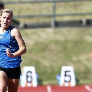 Charlotte Baker (left) competes at the NISS Track & Field Champs on Saturday 7 April, Wanganui Chronicle 10/4/18.