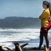 Former student Clarissa Nowak patrols Castlecliff Beach, as she was in the moments before she became involved in the NZ RESCUE OF THE YEAR 2018 in February, Chronicle 2/10/18.