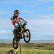 Brothers Ben & Scott Emerson, who both competed in the 13-16 yr 85cc class Wanganui Motorcycle Club's Winter MX series, were getting air; Chron 24/8/18.