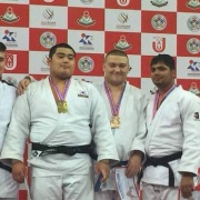 KEIGHTLEY WATSON, far left, won two medals at the Macau Asian Cup in China; bronze in the +90kg weight division of Cadets & a silver in the +100kg division of Junior Men's, Chronicle 24/7/18.