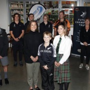 Recipients of the latest M10 Mega Futures Champions Trust: Kayaking - Lucas Thompson (left) & Sophie Brooke (middle back); Canoeing - Jack Clifton (3rd from left) & Liam Lace (4th from left), Chronicle 18/5/18.
