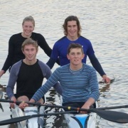 SOPHIE BROOKE (back left), JACK CLIFTON, LUCAS THOMPSON (front left) & LIAM LACE held their own at the inaugural Asia Pacific Sprint Kayak Regatta in Adelaide on May 12-13. Lace & Clifton (part of NZ U18 K4 crew) GOLD 1000m, SILVER  500m; Clifton K2 event, SILVER in both 500m & 1000m; Brooke (NZ K4 crew U16) GOLD 200m; Thompson K2 1000m finishing 4th, Chronicle 22/5/18.