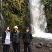 Mr Watkins OAS1 class tramping all the way down to Dawson Falls, Mt Taranaki, 7/6/18.