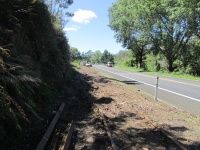 Tracks removed from Waikino end of bridge to allow diggers and crane onto site.