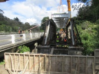 Lowering into place.