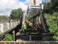 Lowering into place.