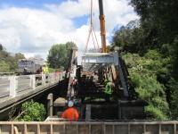 Lowering into place.