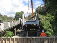 Lowering into place.