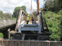 Lowering into place.