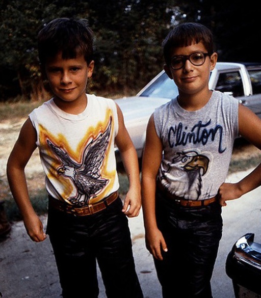 Two boys with egale t-shirts