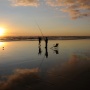 early morning fishing on the beach