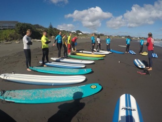 International students Surf Trip, New Plymouth 14/3/18.